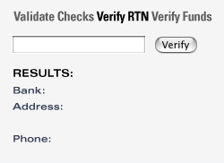 Verify the Routing Number Online
